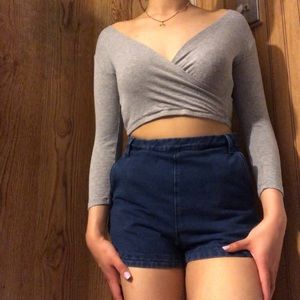 ribbed long sleeve crop top